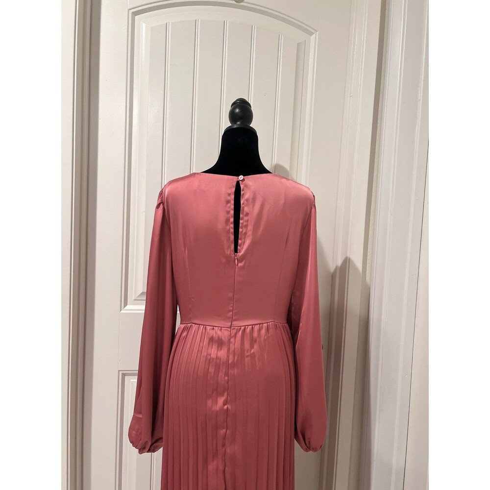 Petal & Pup Women's Noelle Twist Front Pleated Midi Dress Cocktail Size L Blush - Picture 11 of 16